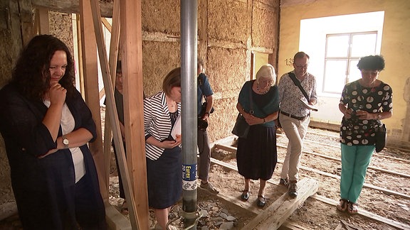 Baustellenbesichtigung im Schloss Freidenstein