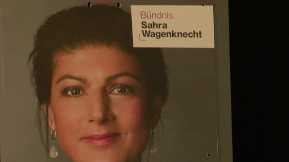 Plakat mit Sarah Wagenknecht