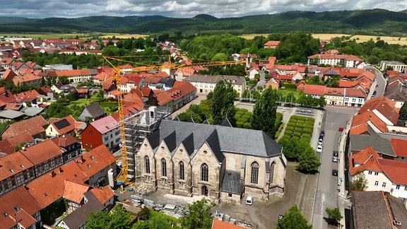 Luftaufnahme sanierte Kirche Ellrich