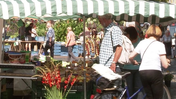 Cerealienmarkt auf dem Erfurter Domplatz