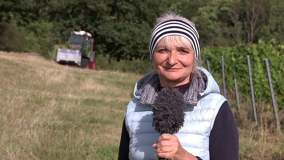 Heike Ziepke im Weinberg in Bad Sulza