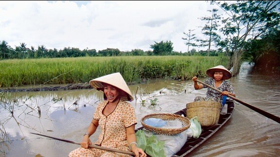 Der Weg vom Markt nach Hause - im Mekong-Delta.