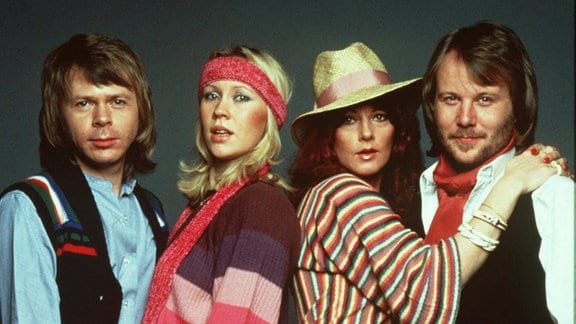 Abba 1976, Bjorn Ulvaes, Agnetha Faltskog, Anni-Frid Lyngstad und Benny Andersson