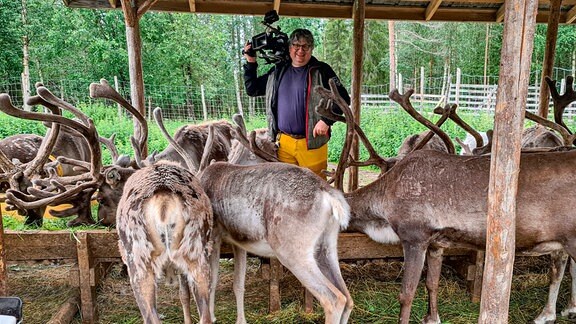 Thomas Junker bei den Rentierzüchtern in Lappland, Finnland