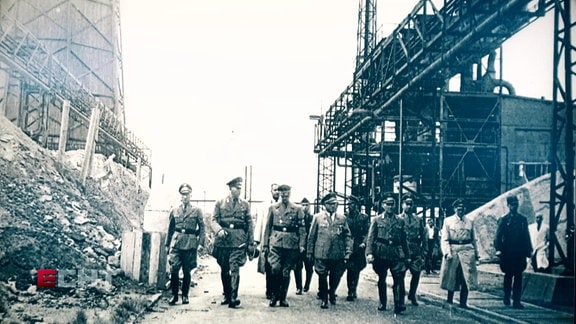 Die Giftgasfabrik von Halle in Nazideutschland.