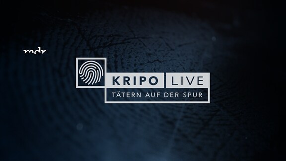 Über einem abgedunkelten Finger in Nahaufnahme steht der Schriftzug: Kripo live - Tätern auf der Spur und das Bild eines stilisierten Fingerabdrucks.