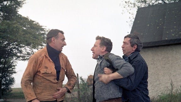 Peter Dommisch (Heiner Krüger v.l.n.r.), Gerhard Lau (Bulliger) und Fred Düren (Franz Werker)