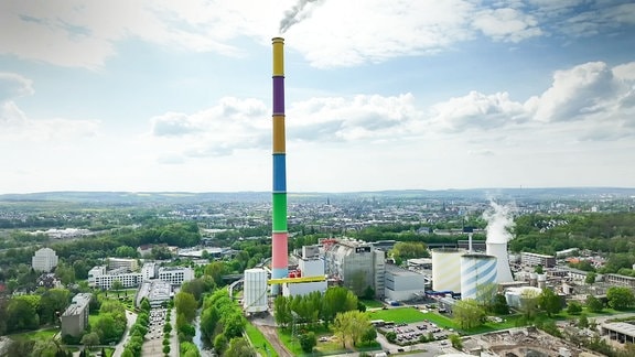 Der Schornstein vom Kraftwerk Chemnitz Nord II 
