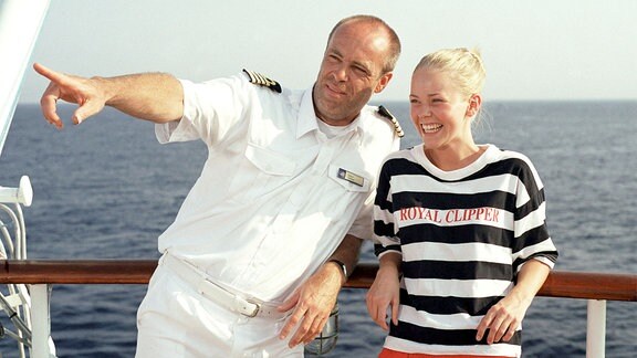Kapitän Klaus Berger mit Tochter Stefanie.