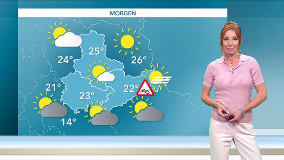 Die Wettermoderatorin im Studio