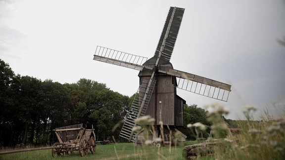 Windmühle auf einem Feld