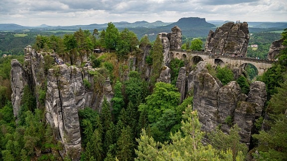 Blick zur Basteibrücke.