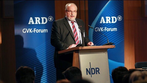 Uwe Grund (Vorsitzender der Gremienvorsitzendenkonferenz) bei einem GVK-Forum in Hamburg