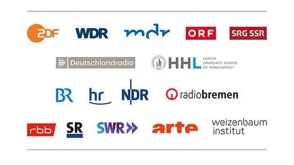 Mehrere Logos verschiedener Rundfunkanstalten