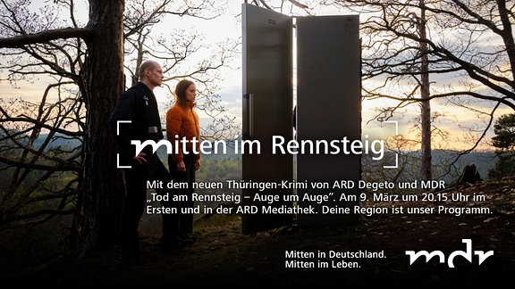 Szene aus dem neuen Thüringen-Krimi von ARD Degeto und MDR "Tod am Rennsteig - Auge um Auge"
