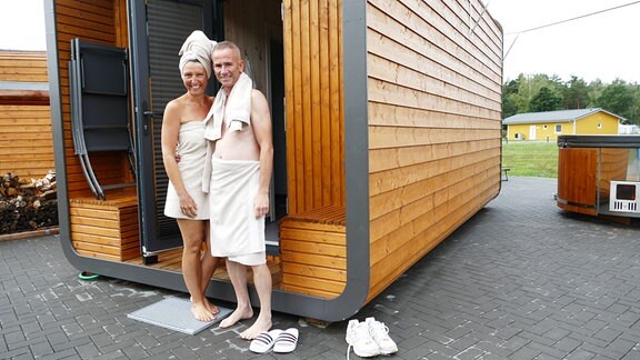 Am Strand Klitten gibt’s eine Fass-Sauna, die von Feriengästen und Einheimischen gemietet werden kann. 