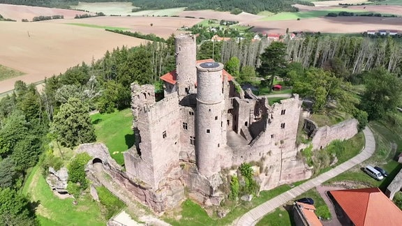 mittelalterliche Burgruine von Oben.