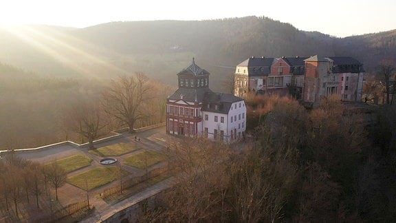 Luftbild Anlage Schloss Schwarzburg von oben