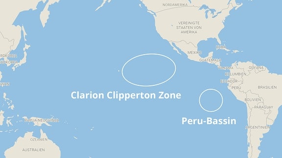Clarion Clipperton Zone und das Peru-Bassin 