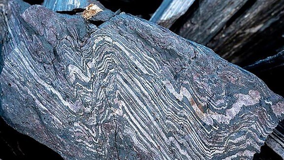 Ein Teil des 3,7 Milliarden Felsens, der in Grönland gefunden wurde.