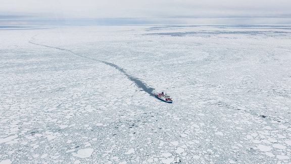 Das Schiff Polarstern im ewigen Eis.