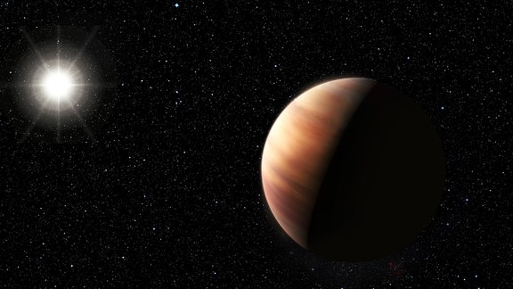 Künstlerische Darstellung zeigt den Jupiter-Zwilling HIP 11915 b und seine Sonne