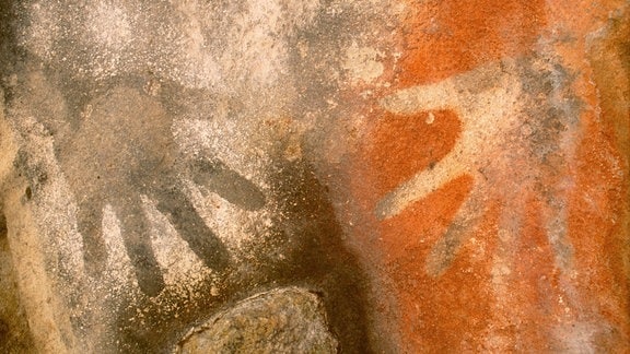 Aborigines Hand-Abdruck in Höhle