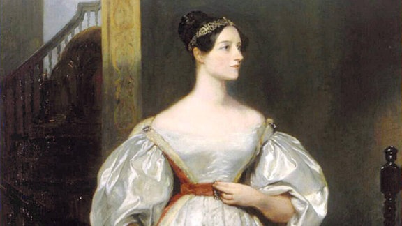 Ada Lovelace, 1836. Gemälde von Margaret Carpenter, eine Frau im Kleid