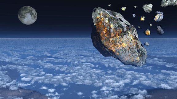 Ein Asteroid im Anflug auf die Erde