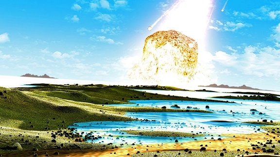 Illustration eines Asteroideneinschlags