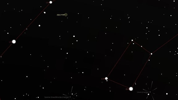 Der Asteroid 2024 PT5 am Nachthimmel