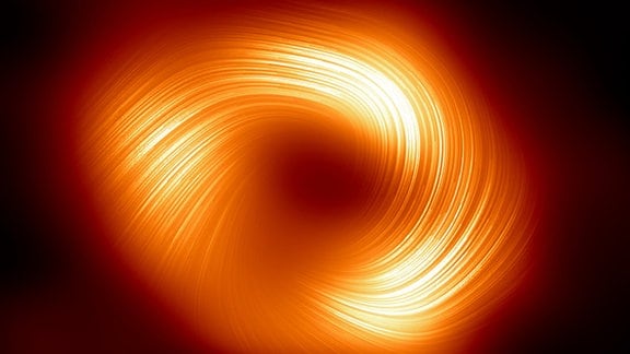 Schwarzes Loch im polarisierten Licht