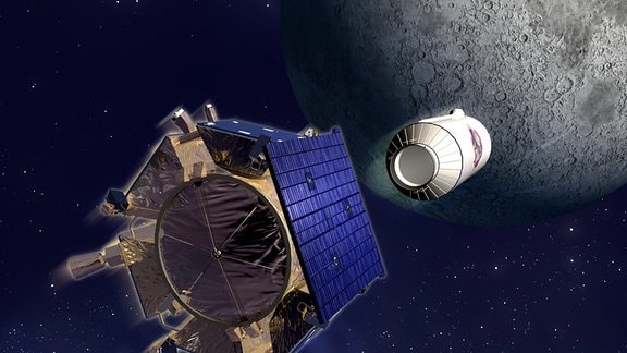 Im Jahr 2009 setzte die NASA-Mission LCROSS eine Centaur-Oberstufe ein, die absichtlich auf dem Mond einschlug. Die dabei entstehenden Trümmerfahnen wurden von der Erde aus beobachtet und enthielten gefrorenes Wasser und andere flüchtige Stoffe. 