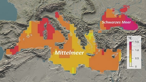 Erwärmung von Mittelmeer und Schwarzem Meer