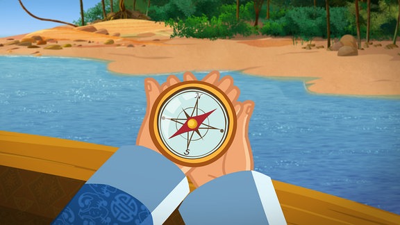 Kompass in Shilas Händen