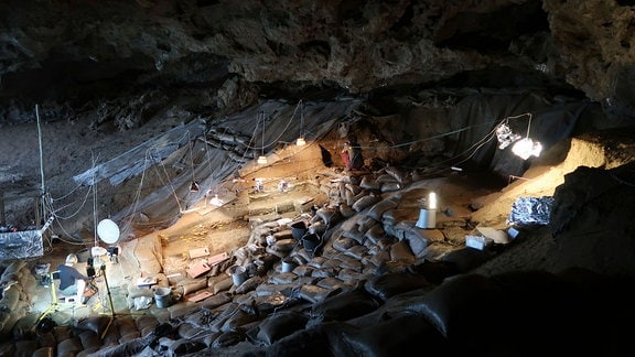 Border Cave Ausgrabung