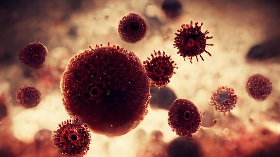 Eine Illustration zeigt das Corona Virus.