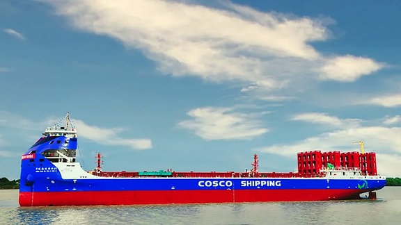 700-TEU-Elektro-Containerschiff N997 von Cosco Shipping China