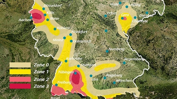Grafik - Erdbebenzonen Deutschland