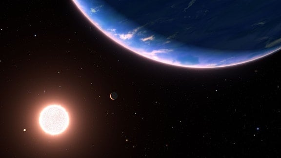 Künstlerische Darstellung des Exoplaneten GJ 9827d