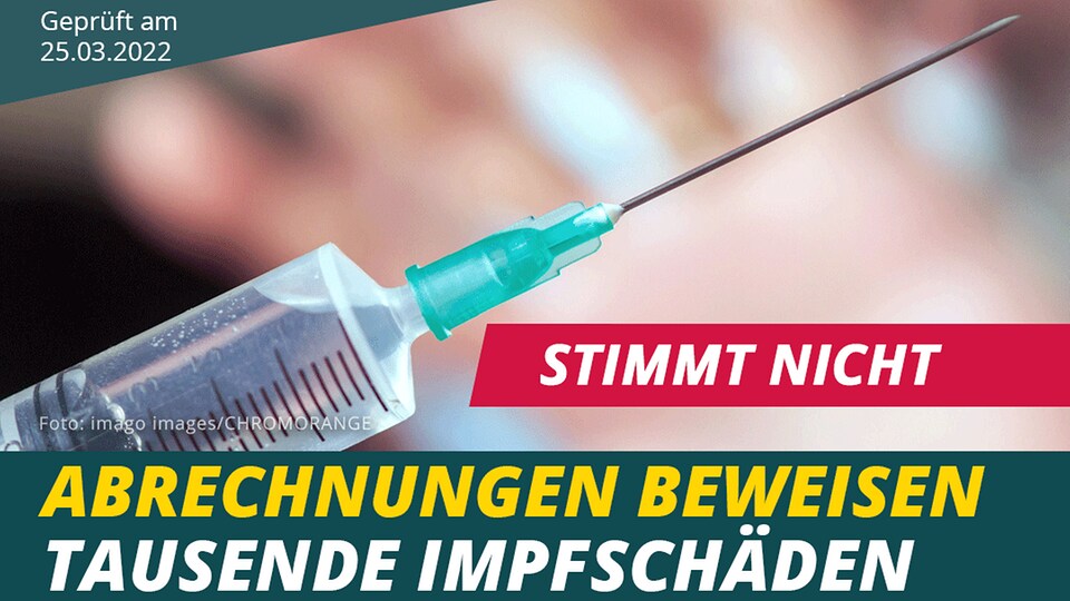 Stimmt nicht: Abrechnungen beweisen tausende Impfschäden | MDR.DE