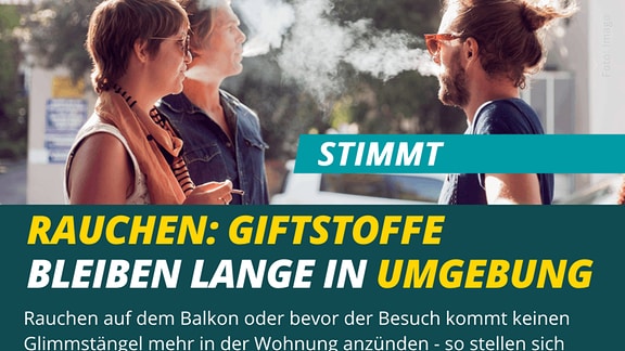 Ein Faktencheck prüft ob nach dem Rauchen die Giftstoffe lange in der Umgebung bleiben.