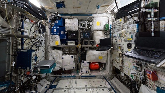 Blick in die Internationale Raumstation