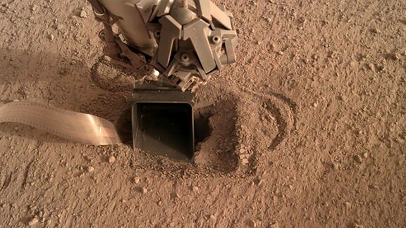Der Maulwurf wurde vom Deutschen Zentrum für Luft- und Raumfahrt (DLR) entworfen. Mit der NASA-Mission "InSight" ist er Ende 2018 auf dem Mars gelandet. Der Maulwurf soll die Wärmeleitfährigkeit des Marsbodens in bis zu fünf Meter Tiefe messen. Dafür bohrt er sich in den Untergrund. Doch der Boden macht es dem Bohrer schwer. Aufnahmen von 2020.