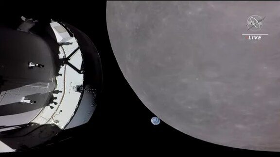 Das Orion-Raumschiff nähert sich dem Mond
