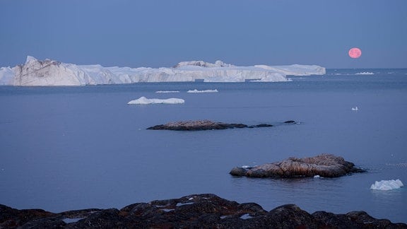 Vollmond über Ilulissat-Eisfjord, 2021