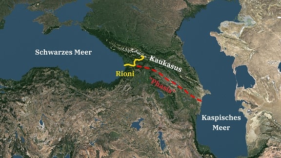 Der Fluss Phasis (Rion) galt bei Herodot als Grenze zwischen Europa und Asien