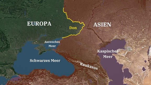 Der Fluss Don als Grenze zwischen Europa und Asien