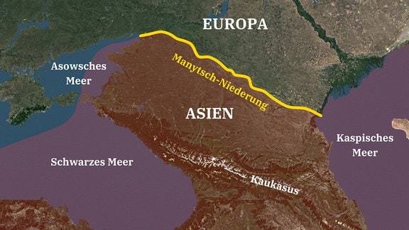 Die Manytschniederung als Grenze zwischen Europa und Asien