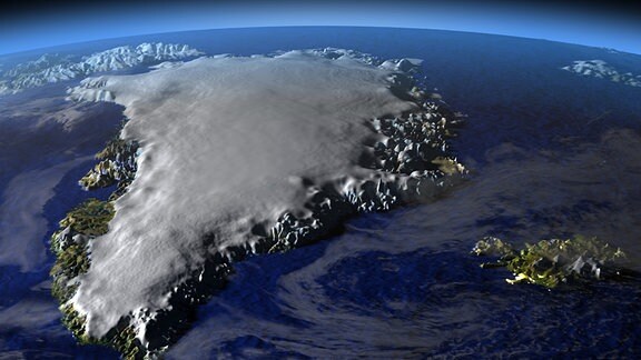 Grönland-Eisschild Satelliten-Aufnahme in 3D